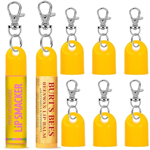 6 Pcs Keychain Cap - Chapstick Holder For Burt's Bees