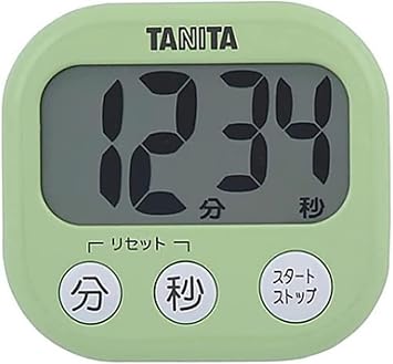 Tanita TD-384 GR Kitchen Study Learning Timer with Magnet, Large Screen, Loud Volume, 100 Minutes, Green
