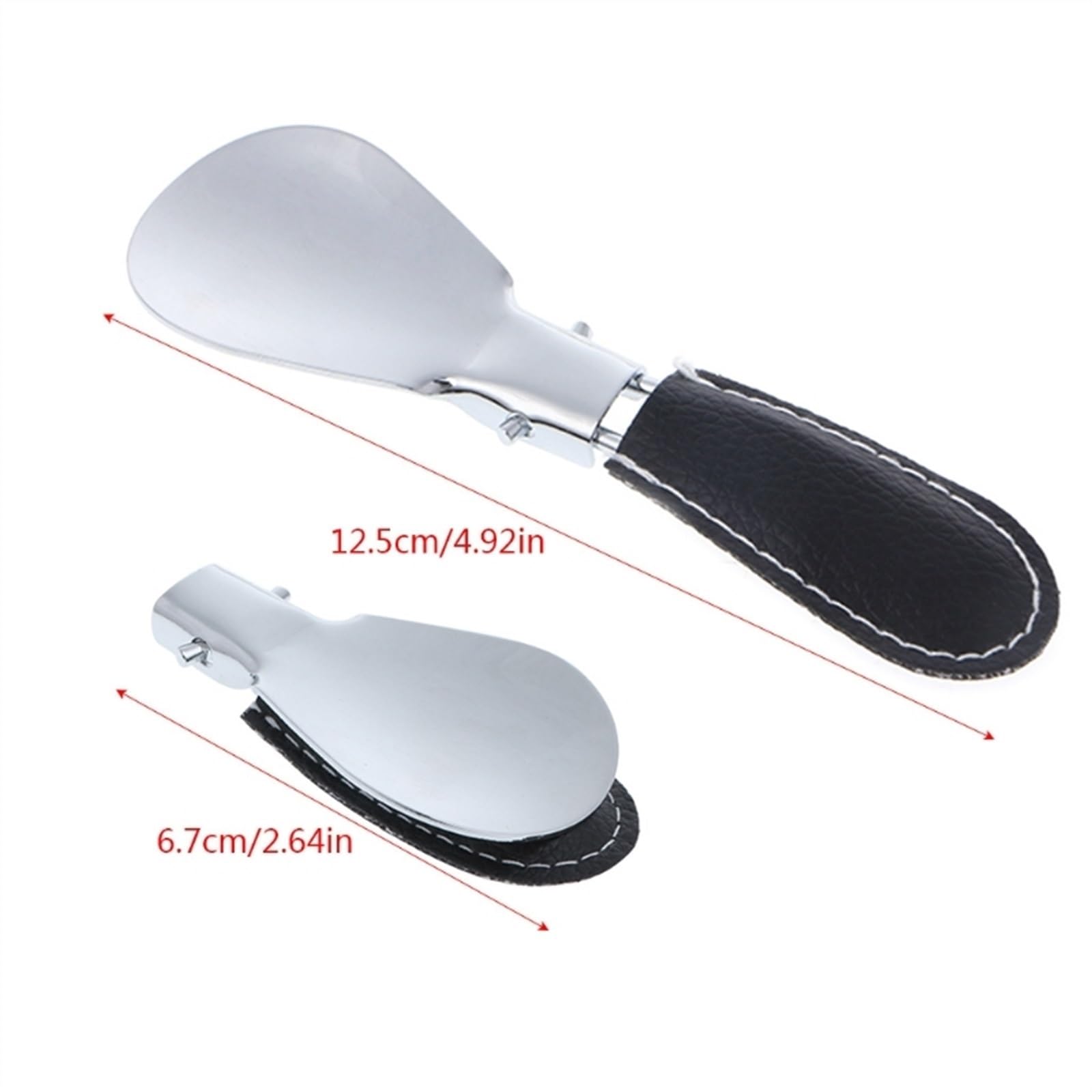 Calzador plegable de metal duradero con acero inoxidable de piel sintética portátil de moda para calzado, accesorios para calzador, calzador, ayuda para llevar zapatos
