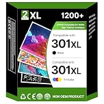 301 XL Ink Multipack Compatible with HP 301 301XL Printer Cartridges for HP Envy 4500 4504 5530 5534 for Deskjet 1510 1512 2512 2540 2544 for Officejet 4630 2620 2620 2622 2624 (Black/Color)