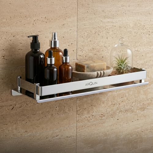 Image of ARQUIN Bathroom Shelf Organizer 5x15 Inch | 304 Grade Stainless Steel Bathroom Racks and Shelves | Wall Shelf for Bathroom Accessories Set | Storage Shelves Rack for Kitchen Shelves & Racks