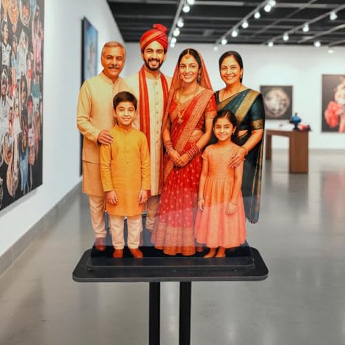 Image of Personalized Wooden Cutout Photo Stand- Customized Picture Display - Unique Gift for Special Occasions (Family)
