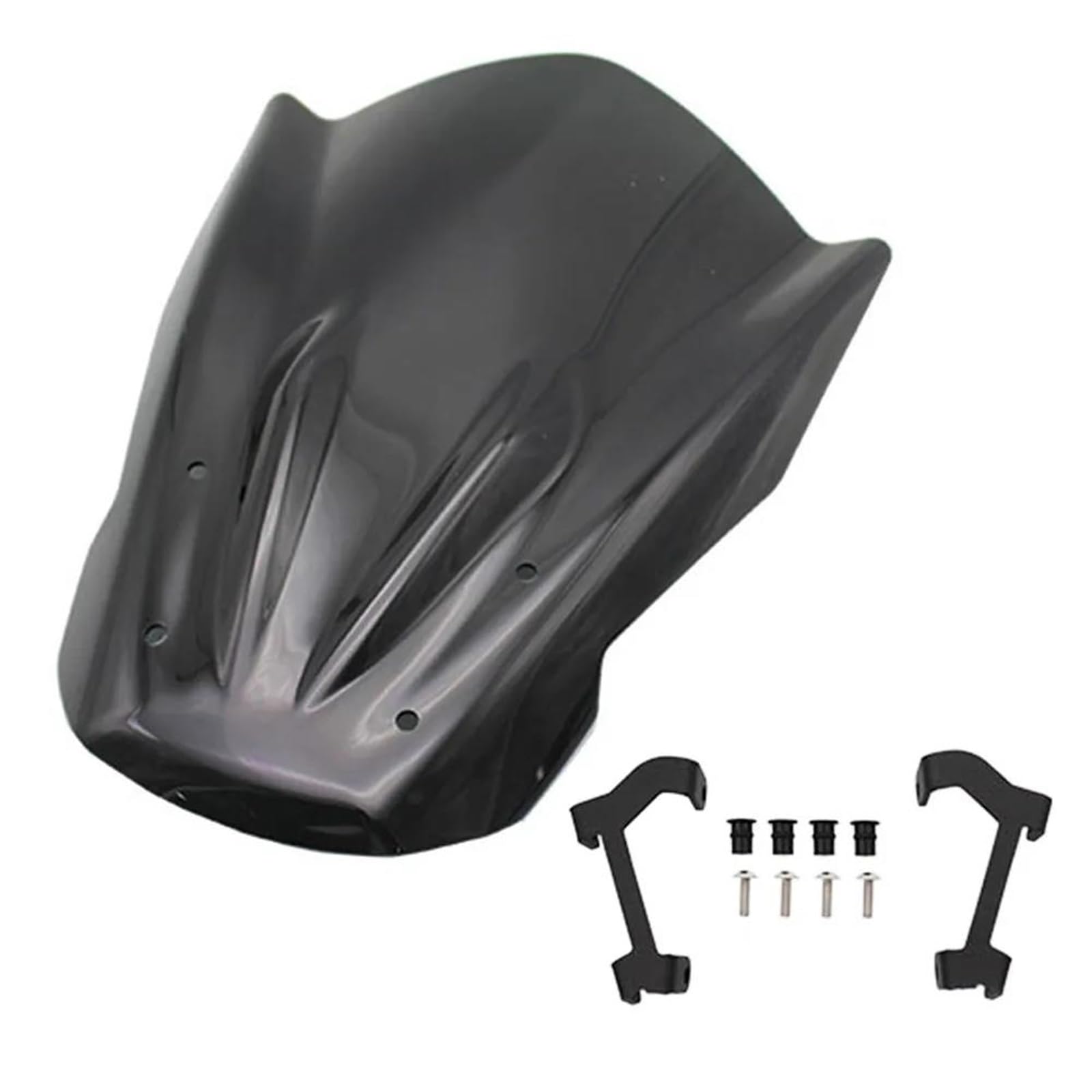 Cupolino Per Moto Per YAMAHA MT07 2014-2017 | Per FZ07 FZ MT 07 Parabrezza E Deflettori Con Staffa Di Montaggio Cupolino Paravento(Nero)