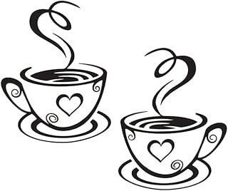 Cafe Tea Wall Stickers Coffee Cups Art Vinyl Decal Kitchen Restaurant Pub Wall Decor