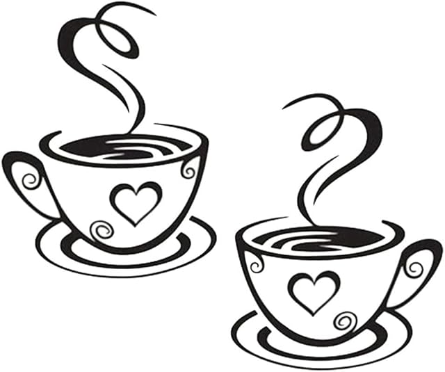 Cafe Tea Wall Stickers Coffee Cups Art Vinyl Decal Kitchen Restaurant Pub Wall Decor