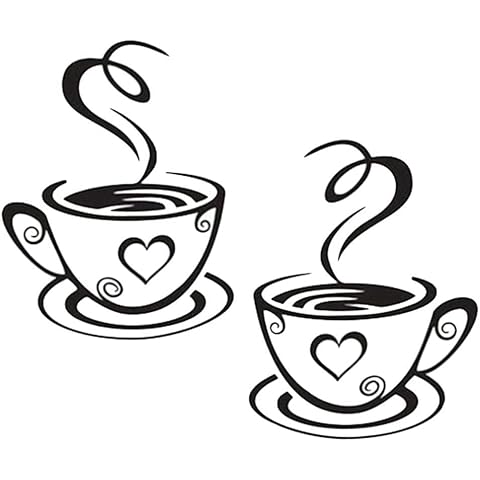 Cafe Tea Wall Stickers Coffee Cups Art Vinyl Decal Kitchen Restaurant Pub Wall Decor Cover