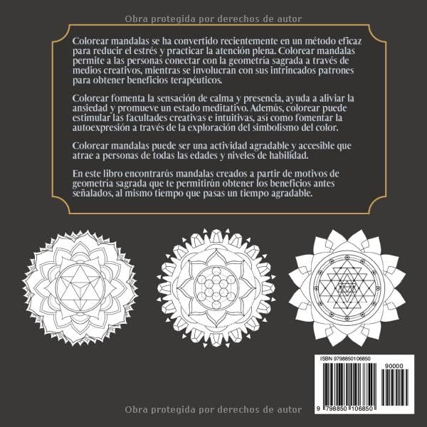 Miniatura 2 de Mandalas de Geometría Sagrada. Libro para colorear. Con una introducción a la Geometría Sagrada Despierta tu creatividad y atención plena Adéntrate