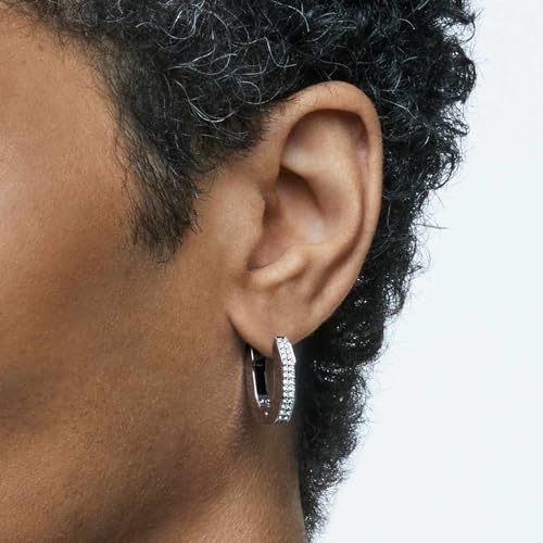 SWAROVSKI Dextera hoop earrings, Octagonal, White4