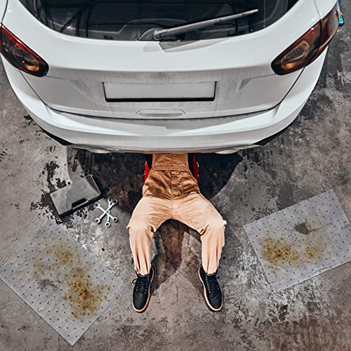 Image of Weewooday 300 Pcs Oil Absorbent Pads Heavy Weight Absorbing Oil Mat for Garage Floor Dimpled Oil Absorbent Pads (Grey, 13 x 10 Inch)