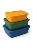 Rectangular silicone food containers set of 3