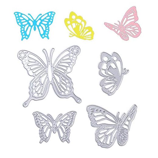 VINFUTUR 4 pz Fustelle Stencil Farfalla Cutting Dies per Fai da Te Album di Carta Biglietti Scrapbooking (B)