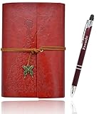 Writing Journals Notebook (Value Pack) Refillable Leather Women's Notebook Journals, A6(7×5inch) Travel Diary, Best Gift for Teens Girls and Boys(Kraft Blank Pages)