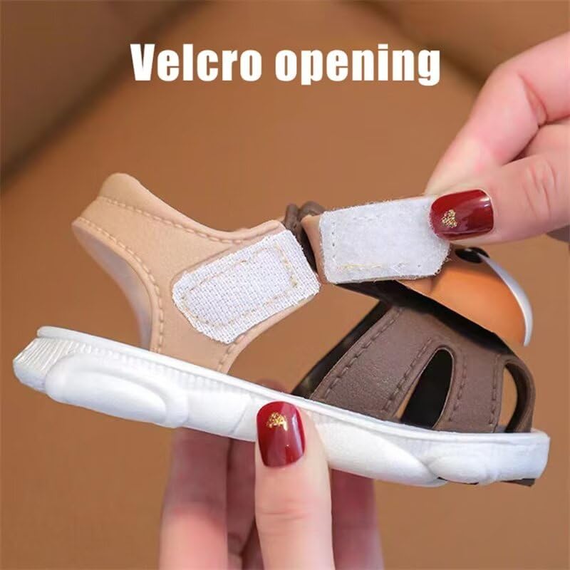 Zonkacen Little Kids Boys Girls Lovely Animal Non Slip Wrap Toe Sport Sandals for Kindergarten Nursery School Learn Walk Play Games Running Purple 3 Infant