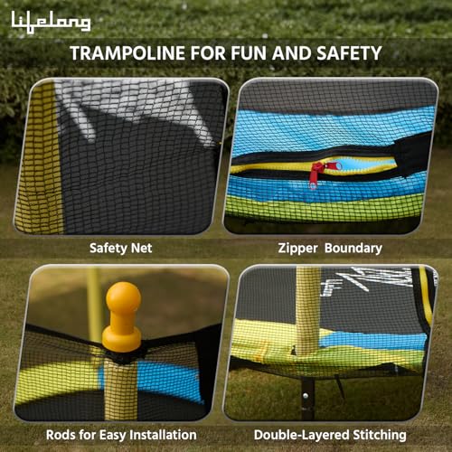 Image of Lifelong 55-Inch Trampoline for Kids with Safety Net, Spring Cover Padding, Exercise Rebounder for Indoor & Outdoor Use, Kids Jumping Bouncer Trampoline for Home