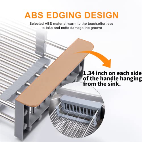 Msaaex Expandable Dish Drying Rack, Over Sink Dish Drying Rack , Draining Dishes & Fruit Drain- Rustproof Stainless Steel For Kitchen, Rugged Sink Drain Rack (Gray) #TOP3
