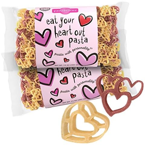 Pastabilities Fun Shaped Pasta for Kids - Eat Your Heart Out Pasta - Valentines and Love Fun Theme, Non-GMO Natural Wheat Pasta, All-Natural, Kosher Certified, Made in the USA, (2 Pack, 14 Oz) Cover