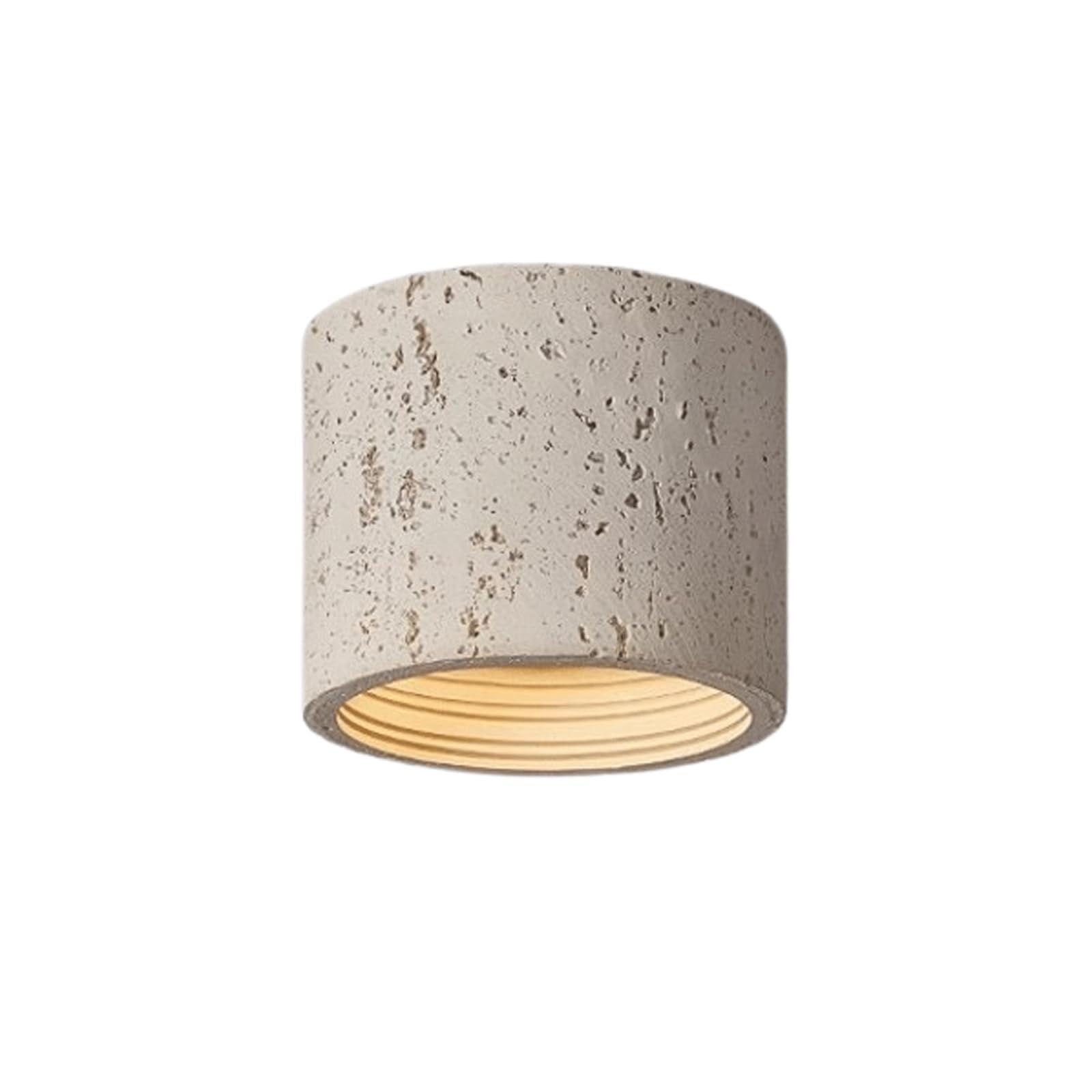 PLQWUJD Exquisite Chandelier Stone Ceiling Light Fixture Cylinder Flush Mount Lighting Imitation Cave Ceiling Lamp LED Chandelier Close to Ceiling Light 3000K(Beige,14x11cm)