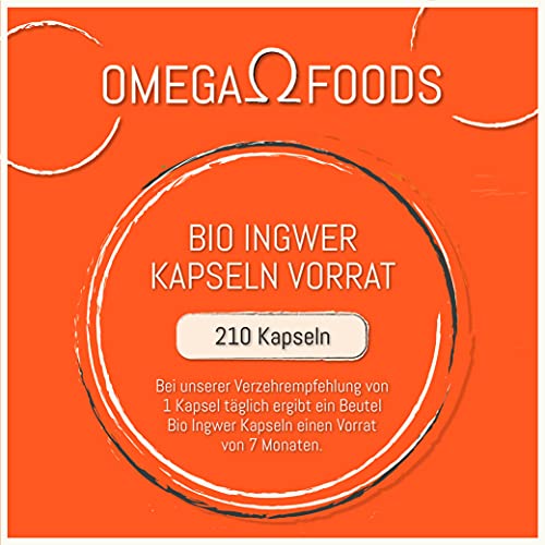 Ingwer Kapseln von Omega Foods – 210 Stück