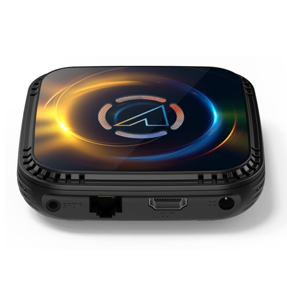 CHROX Android TV Box 14.0, Vontar Wi-FI 6 4 Go RAM 64 Go Rom, H728 CPU Quad-Core 2.4G / 5G Wi-FI BT 5.0 Boîte Android USB 3.0 avec Mini Clavier sans Fil sans Fil,4gb+64gb