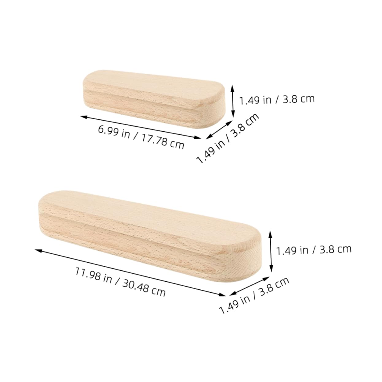 Badajo de Costura de Madera Khaki 2 Piezas para Costura Precisa | Superficie Lisa y Plana, Juego de 2 Unidades, Accesorio para Labores de Confección