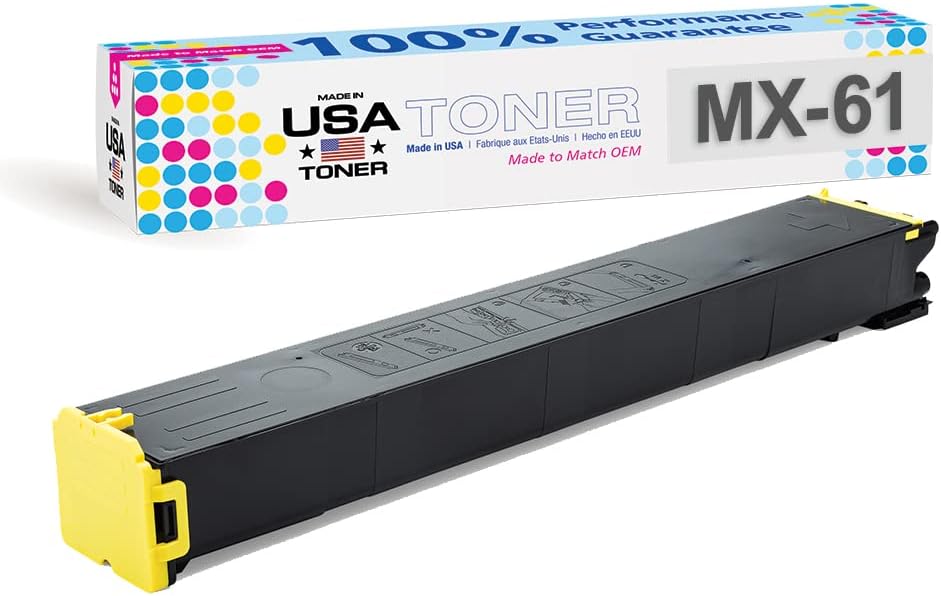 MADE IN USA TONER Compatible Replacement for Sharp MX61NT, MX-61, MX3050, MX3070, MX5070, MX2651, MX3051, MX3061, MX3071, MX3551, MX3561, MX3571, MX4051, MX4061 (Black,Cyan,Yellow,Magenta, 4 Pack)
