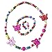 SMITCO Kids Jewelry - for Little Girls and Toddlers To Play Dress Up - Stretch Butterfly Necklace, Ring and Bracelet Set