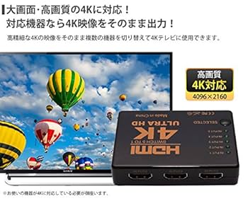 5入力1出力 HDMI切替器 リモコン付き HDMI 切替器 5入力1出力 4K2K・3D対応 HDMIセレクター リモコン