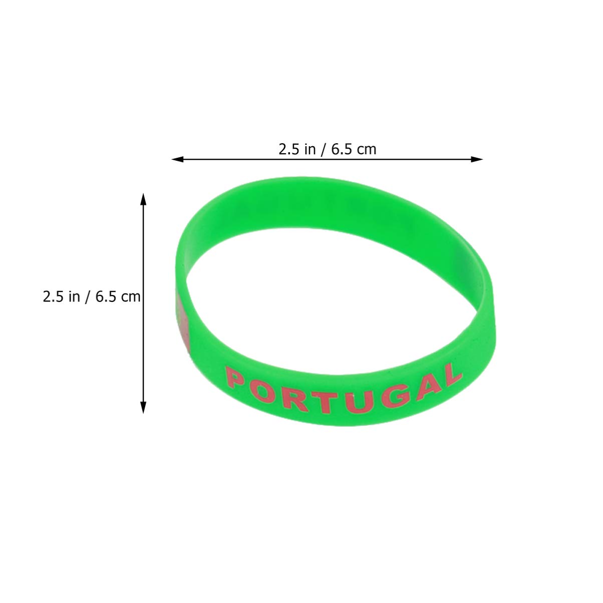 VOSAREA 5pièces Bracelet Imprimé Drapeau Portugal Silicone Décoratif pour Matchs de Football et Sports