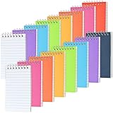 EOOUT 16 Pack Small Notebooks 3x5, Spiral Notepads Pocket Notebook, Memo Pads, 8 Colors, 50 Sheets Per Notebook for Home, Office, School, Gifts