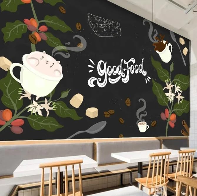 Poster café moderne mural géant 3D pour salle à manger - 3