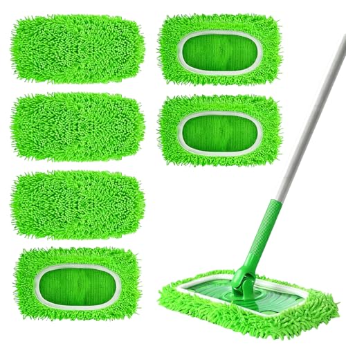 6 Paños de Microfibra para Mopa Reutilizables y Lavables Almohadillas de Repuesto para Swiffer Sweeper Paños de Limpieza para Suelos Secos y Húmedos