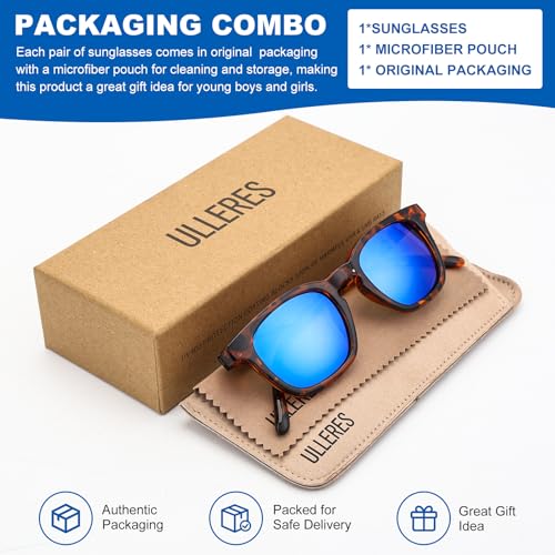 Kids Sunglasses- Retro 80s Polarized Sunglasses for Children Boys and Girls, A Tea Demi, One Size3