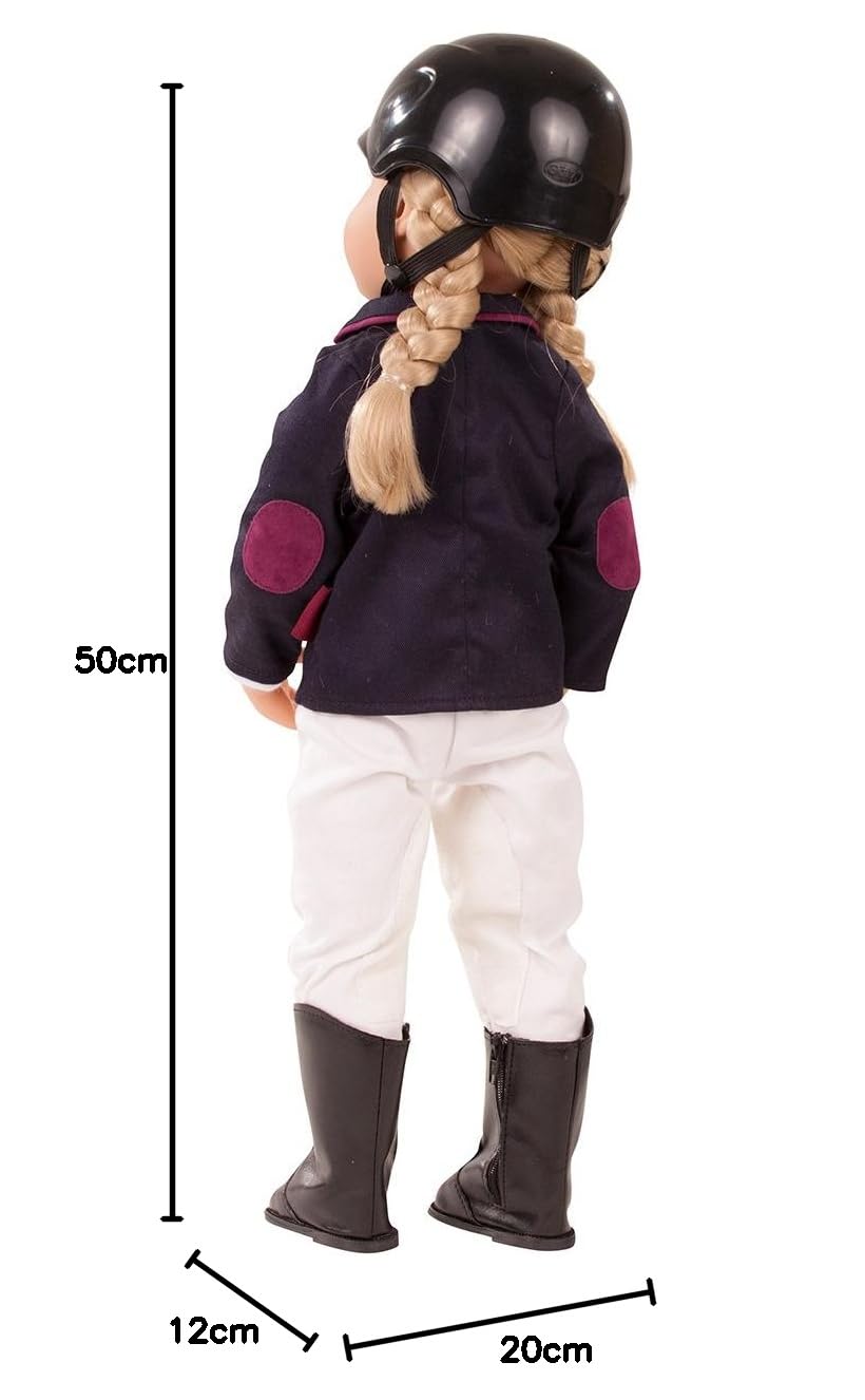 Götz 1466022 Happy Kidz Anna Reitspaß Puppe 50 cm Multigelenk-Stehpuppe | 7-tlg, für Kinder ab 3 Jahren, blonde Haare, blaue Augen, 9 Gelenke, posierbar, Reitoutfit, frisierbar, Vinylhartkörper