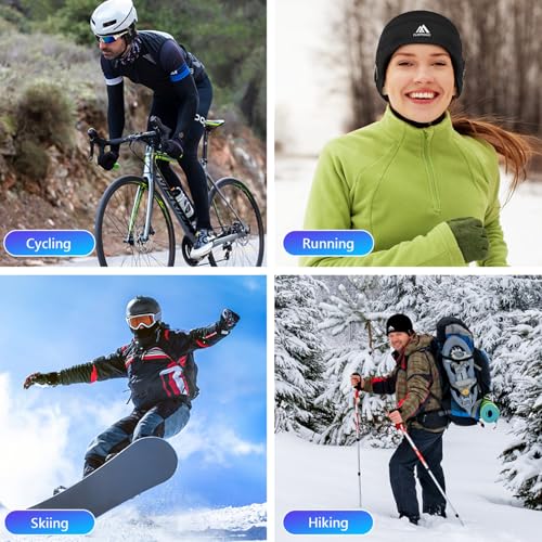 flintronic Gorro para Casco de Bicicleta, Gorro de Bicicleta Invierno a Prueba de Viento, Gorro Ciclismo Bajo Casco Térmico Hombre Mujer de Escalada Esquí - imagen 7