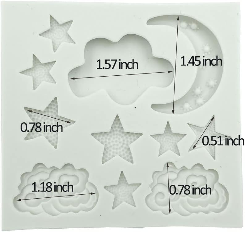 Stampi in silicone per fondente a forma di stella, luna, nuvola