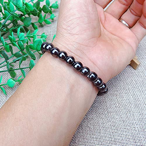 Forubus Black Obsidian Hematite Stretch Bracelet, Stacking Hematite Beaded Bracelet For Women Men Jewelry #TOP2