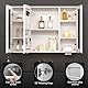 Buildonely Spiegelschrank Bad mit Beleuchtung, Badschrank mit Antibeschlag-Funktion und Türen, Touchscreen-Steuerung, Doppeltür, 100 x 70 cm, Aluminiumlegierung