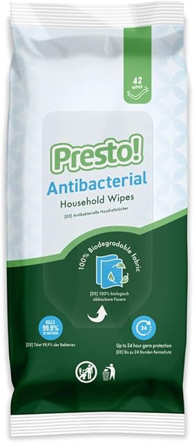 Presto Antibacterial Household wipes, Pack of 42