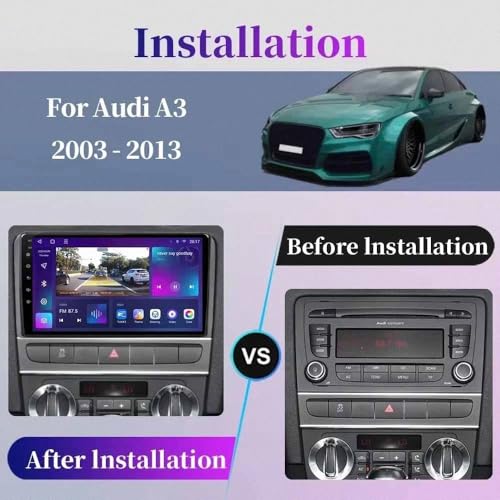 Navegador Carplay Audi A3 con pantalla táctil, Bluetooth multimedia y cámara trasera 2