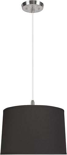 Miniatura 4 de Aspen Creative, 72326-21 Kit de conversión de swag enchufable, dos luces colgantes con pantalla de tela imperio de tapa dura, 16 pulgadas de ancho