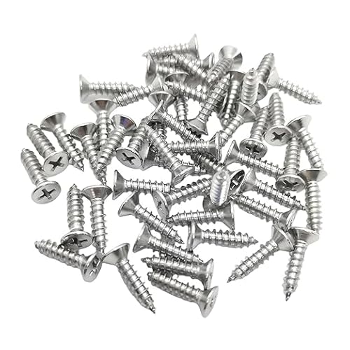 Image of M3 Stainless Steel Screws 20 mm, Self Tapping Flat Phillips Countersunk Head Wood Screw, Hardware Fasteners, Pack of 50