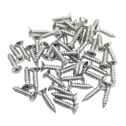 M3 Stainless Steel Screws 20 mm, Self Tapping Flat Phillips Countersunk Head Wood Screw, Hardware Fasteners, Pack of 50