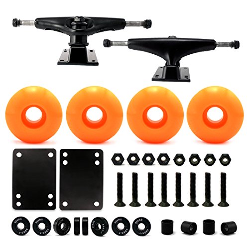 VJ 5.0 Skateboard Trucks (Black), Skateboard Wheels 52mm, Skateboard Bearings, Skateboard Pads, Skateboard Hardware 1