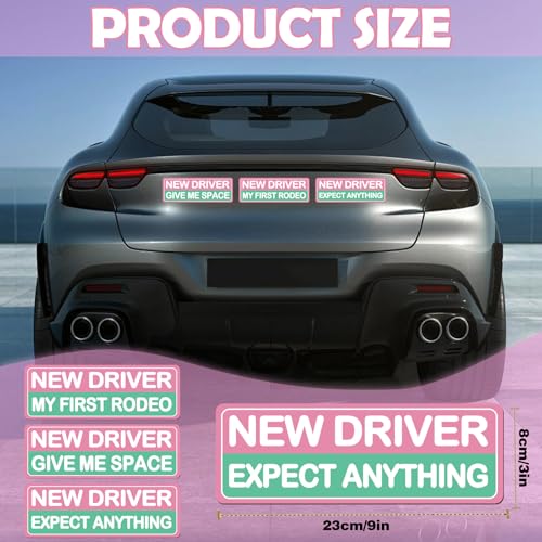 Image of 3Pcs Student Driver New Car Stickers, Cute Accessories Supplies, Exquisite Colorful Student Driver Sticker Magnet Not Easy to Fall Supplies for Car Suitable for Students and Novices
