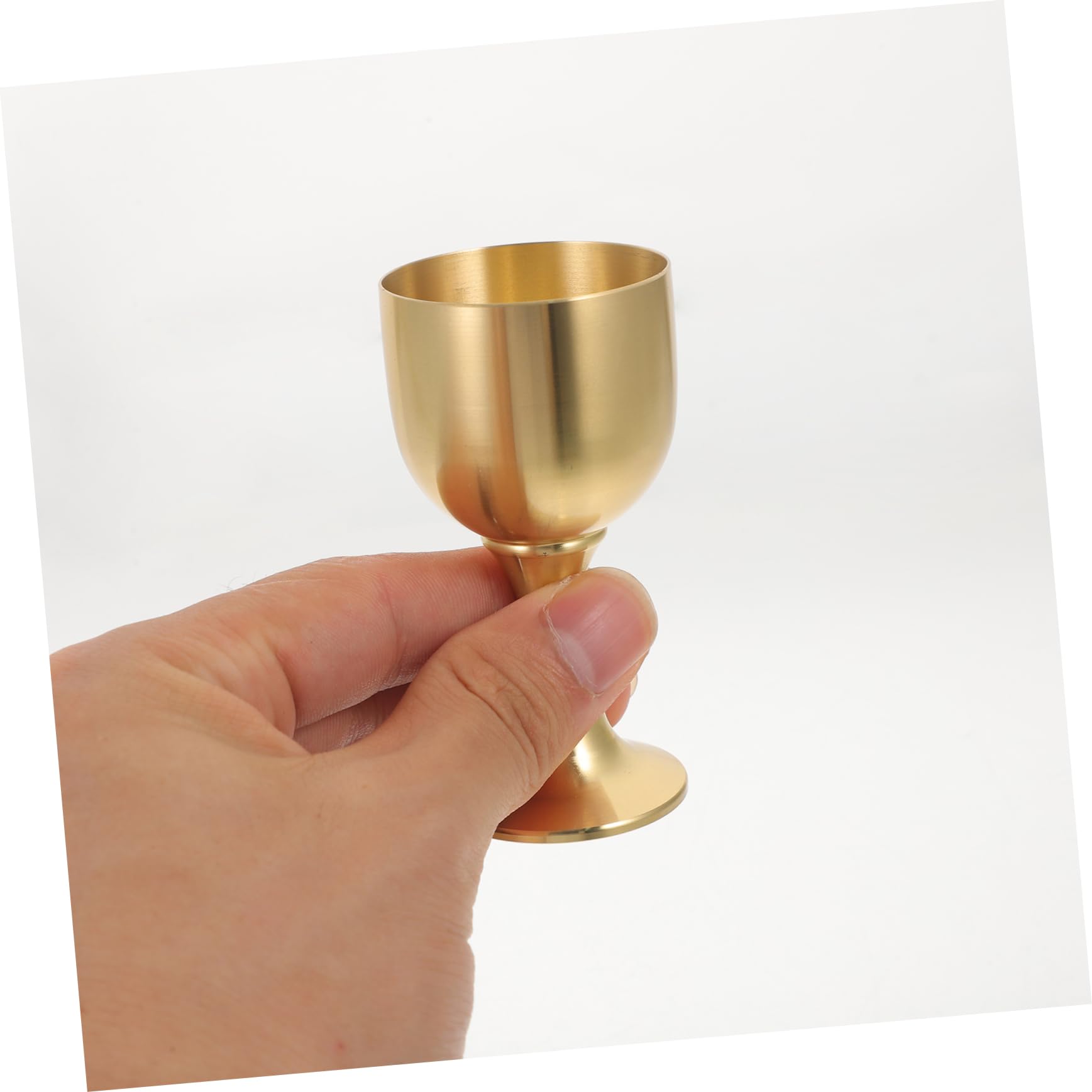 BEBEMOKO Brass Goblet for Buddhist Offerings Decorative High Foot Cup for Ritual Use Smooth Polished Finish Unique Design for Temple Ceremonies and Home Worship