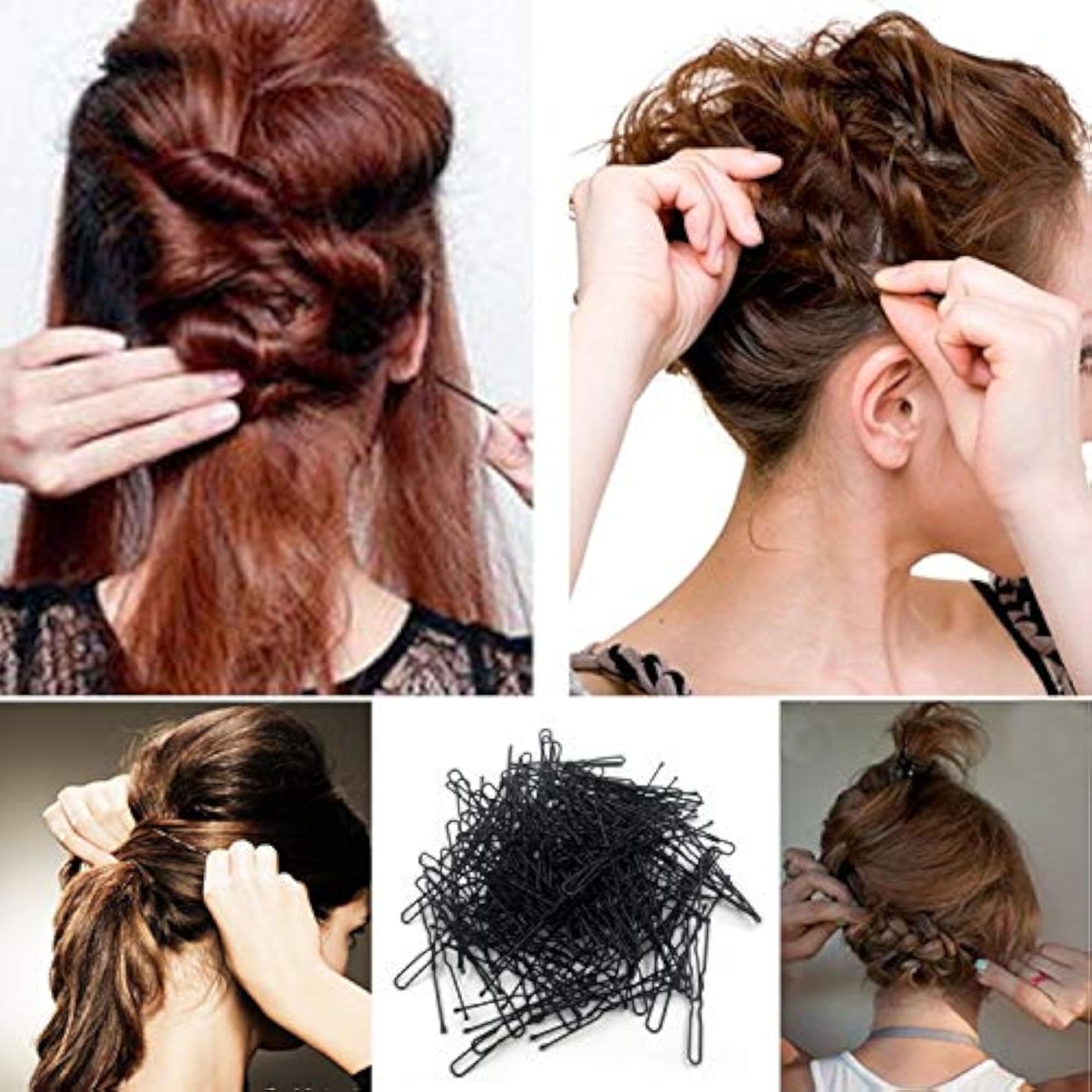100 Pack U-Shaped Hair Pins with Storage Box