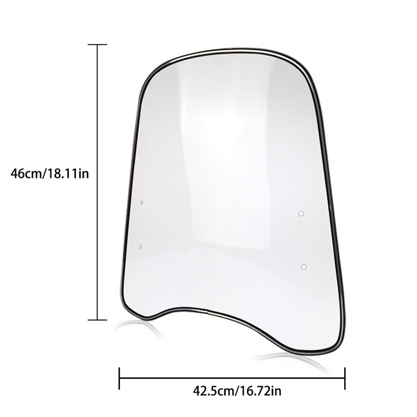 46x42.5 Cm Parabrezza Per Scooter, Parabrezza Moto Per Bici Elettriche, Con Bordi Allargati E Parabrezza Spoiler Universale Per Moto, Veicoli Elettrici, Infrangibile, Antivento, Protezione Dal Freddo
