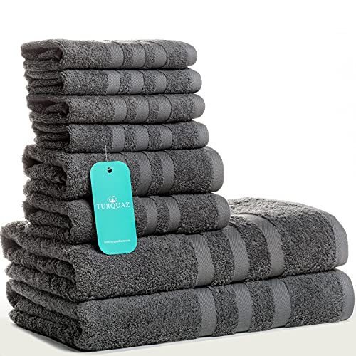 Turkish Cotton Bath Towel Set 8 Piece, 2 Bath Towels, 2 Hand Towels, and 4 Washcloths, Turkish Cotton Towels for Bathroom, Shower, Spa, Soft and Absorbent - Thumbnail 2
