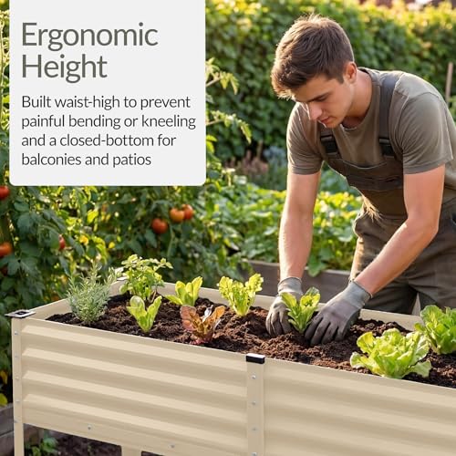 Image of Best Choice Products 72x24x30in Non Toxic Galvanized Raised Garden Bed, Metal Elevated Planter Box, Vegetable Garden, 100% Non Toxic Materials - Beige