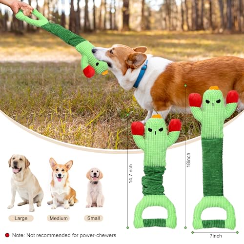 IOKHEIRA Hundespielzeug Unzerstörbar Weihnachten - Robust Quietschend Tau Seil für Große Kleine Hunde - Interaktives Quietschendes Stofftier & Kuscheltier zur Beschäftigung, Zerren für Welpen (Groß)